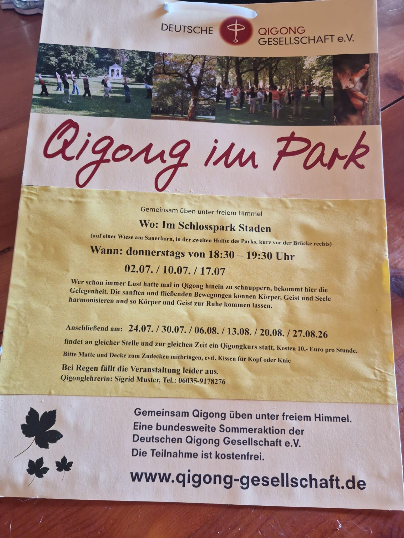 Qigong im Park