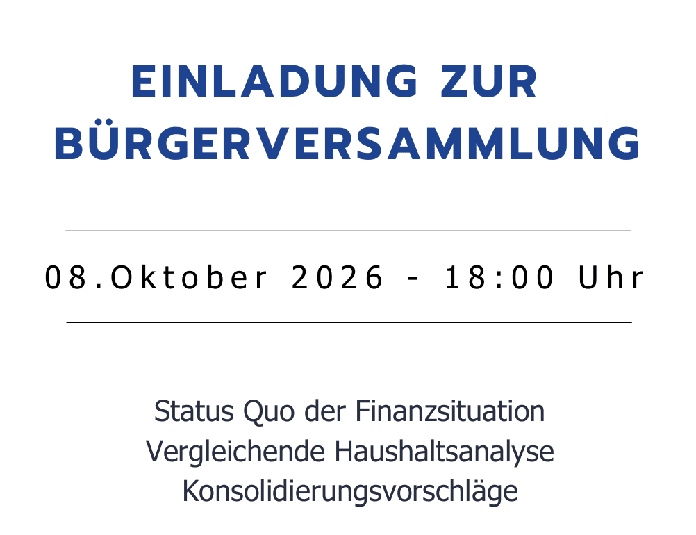 Einladung zur Bürgerversammlung am 08. Oktober 2026